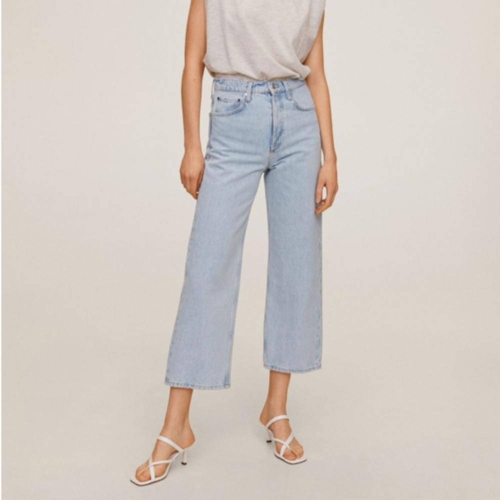 Mango Gabriella Wide Left Cropped High Waist Jeans
